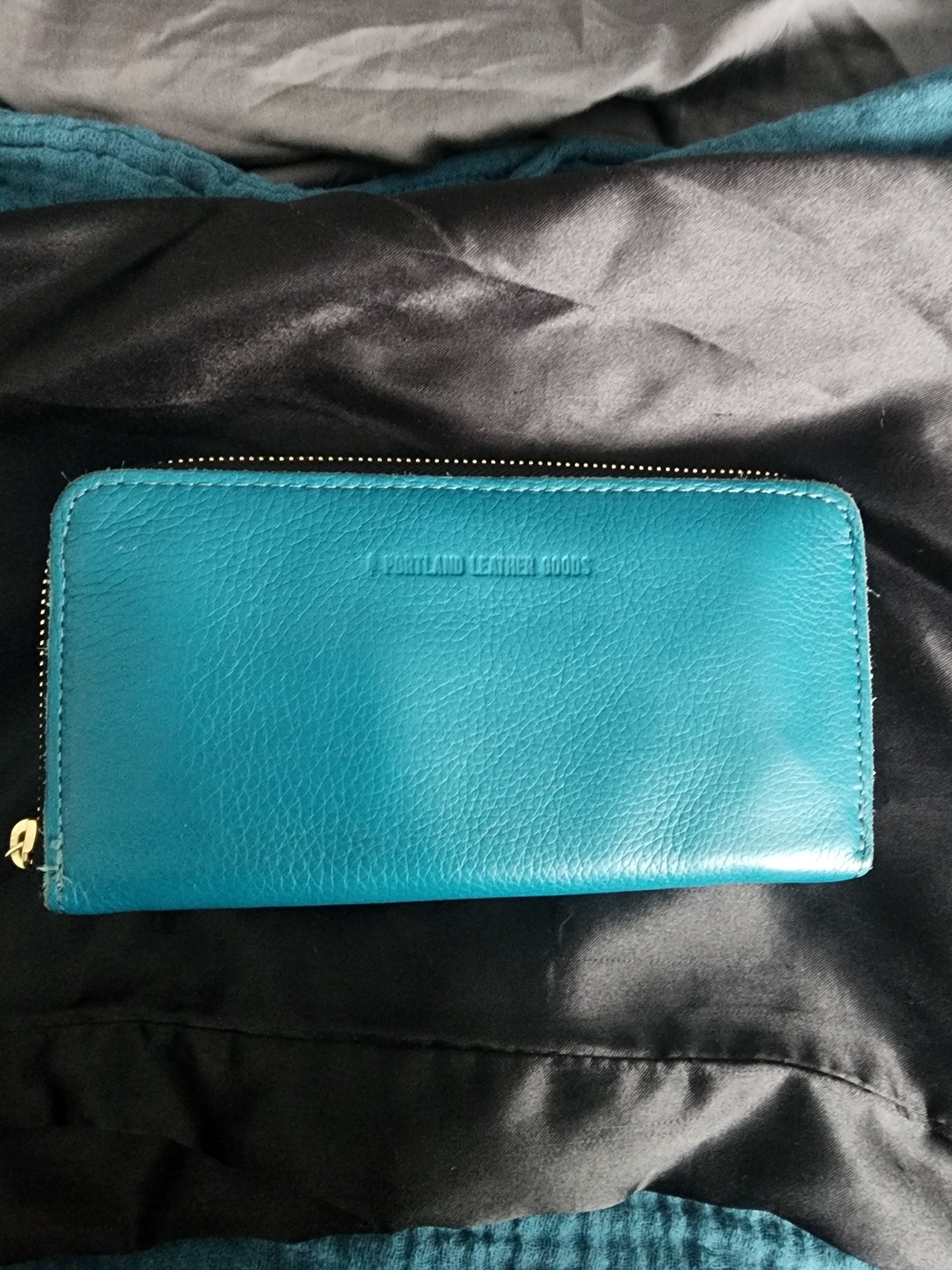 Portland Leather Soul Blue Zip Wallet PLG